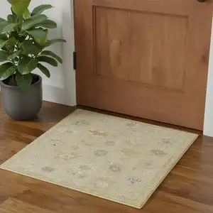 Photo of Rust And Beige Wool Medallion Hand Tufted Square Rug