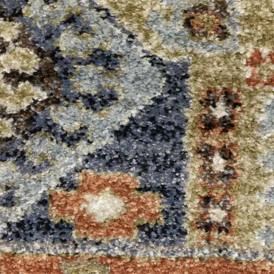Rust And Blue Oriental Area Rug Photo 9