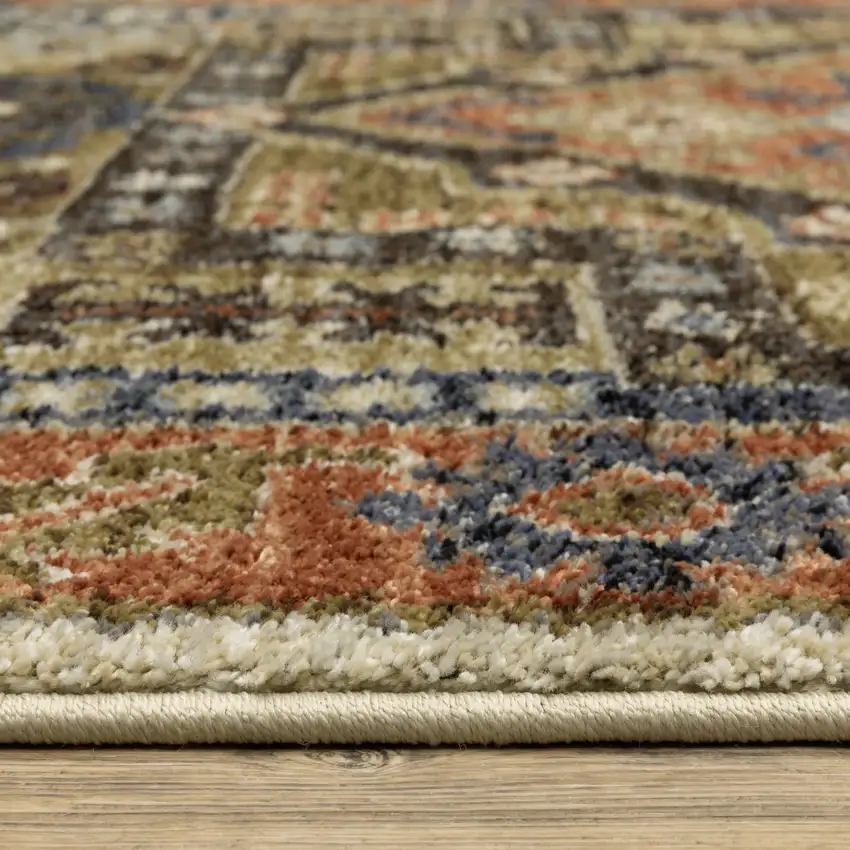 Rust And Blue Oriental Area Rug Photo 8