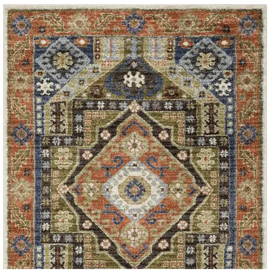 Rust And Blue Oriental Area Rug Photo 4