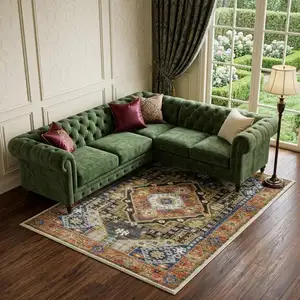 Photo of Rust And Blue Oriental Area Rug