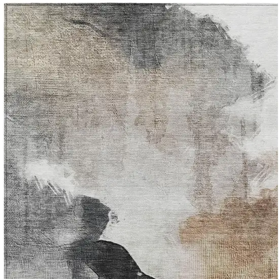 Rust And Charcoal Abstract Washable Indoor Outdoor Area Rug Photo 6