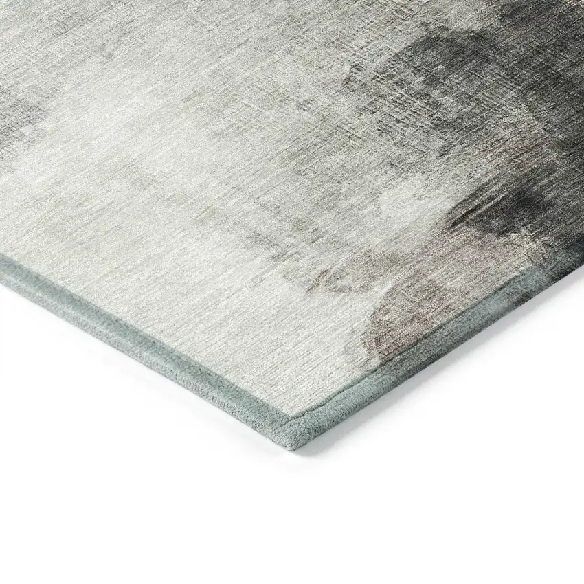 Rust And Charcoal Abstract Washable Indoor Outdoor Area Rug Photo 9