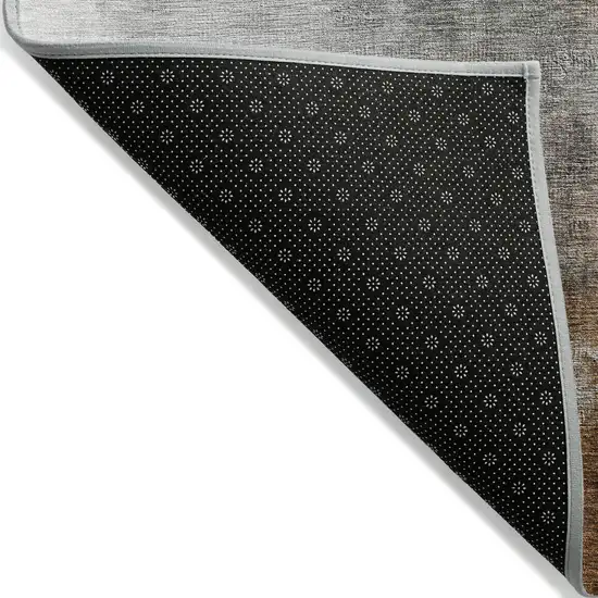 Rust And Charcoal Abstract Washable Indoor Outdoor Area Rug Photo 7