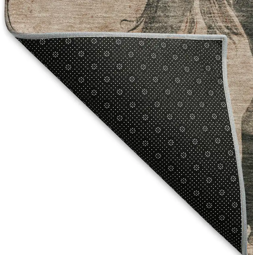 Rust And Charcoal Animal Print Washable Area Rug With UV Protection Photo 5