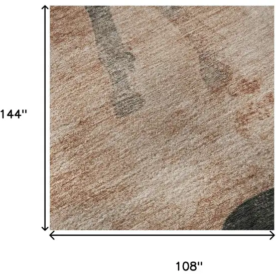 Rust And Charcoal Animal Print Washable Area Rug With UV Protection Photo 8