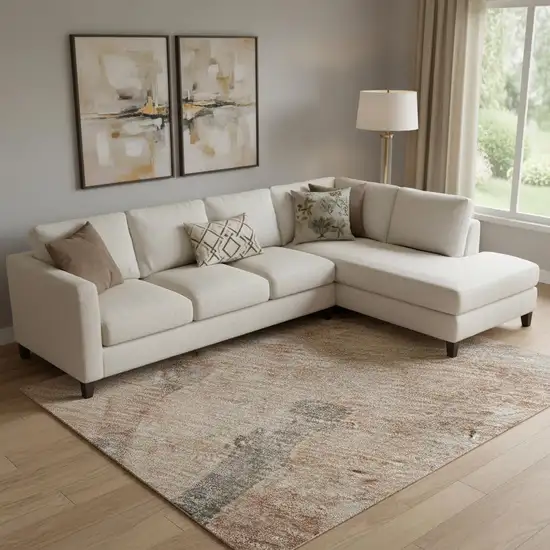 Rust And Charcoal Animal Print Washable Area Rug With UV Protection Photo 2