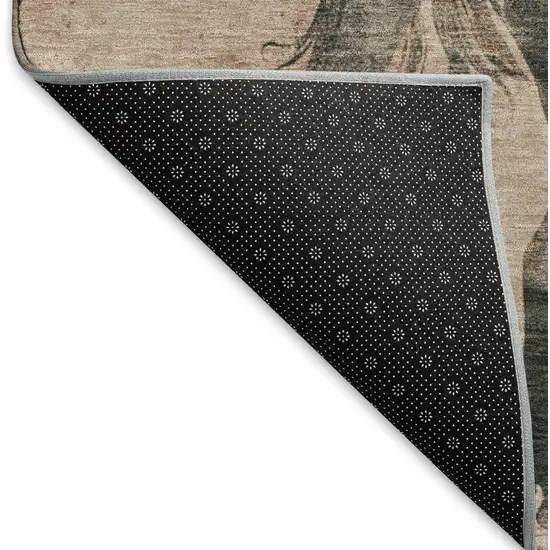 Rust And Charcoal Animal Print Washable Area Rug With UV Protection Photo 6