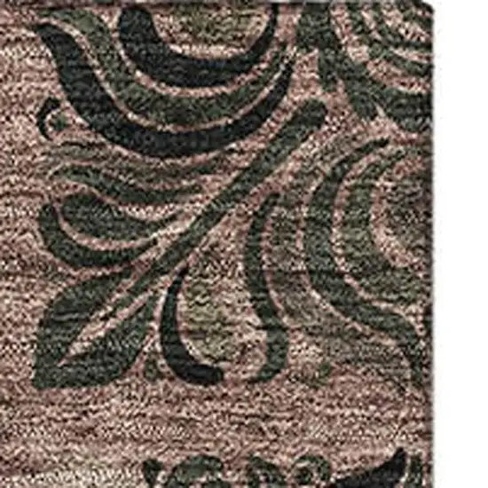 Rust And Charcoal Medallion Washable Area Rug With UV Protection Photo 4