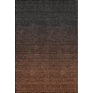 Photo of Rust And Charcoal Ombre Washable Area Rug With UV Protection