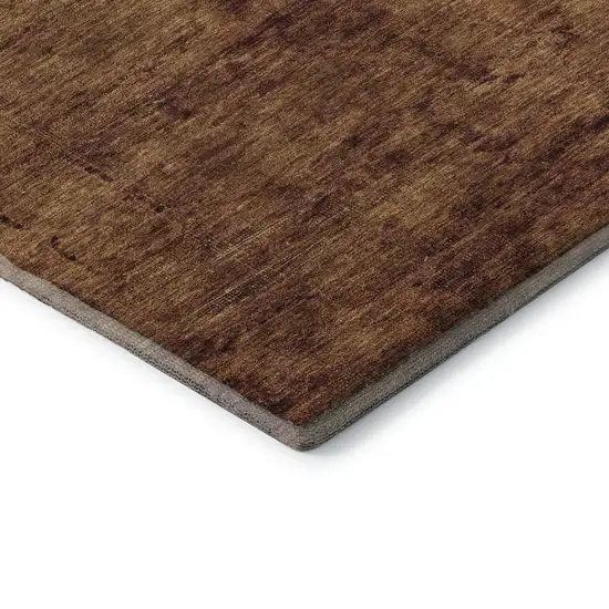 Rust And Chocolate Oriental Washable Area Rug With UV Protection Photo 7