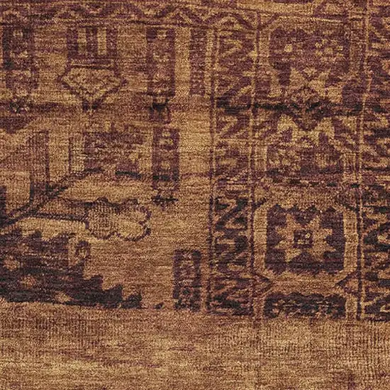 Rust And Chocolate Oriental Washable Area Rug With UV Protection Photo 2