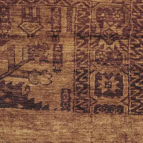 Rust And Chocolate Oriental Washable Area Rug With UV Protection Photo 2