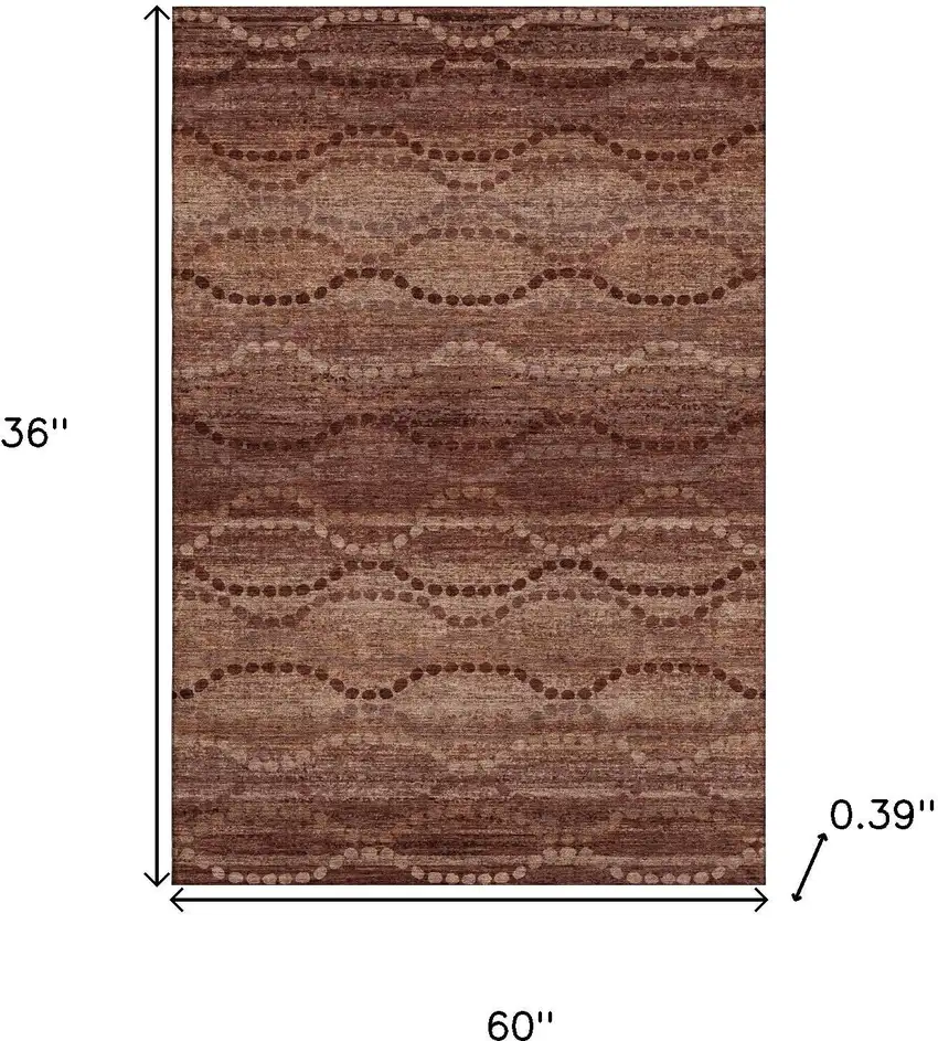 Rust And Copper Abstract Geometric Washable Area Rug With UV Protection Photo 9