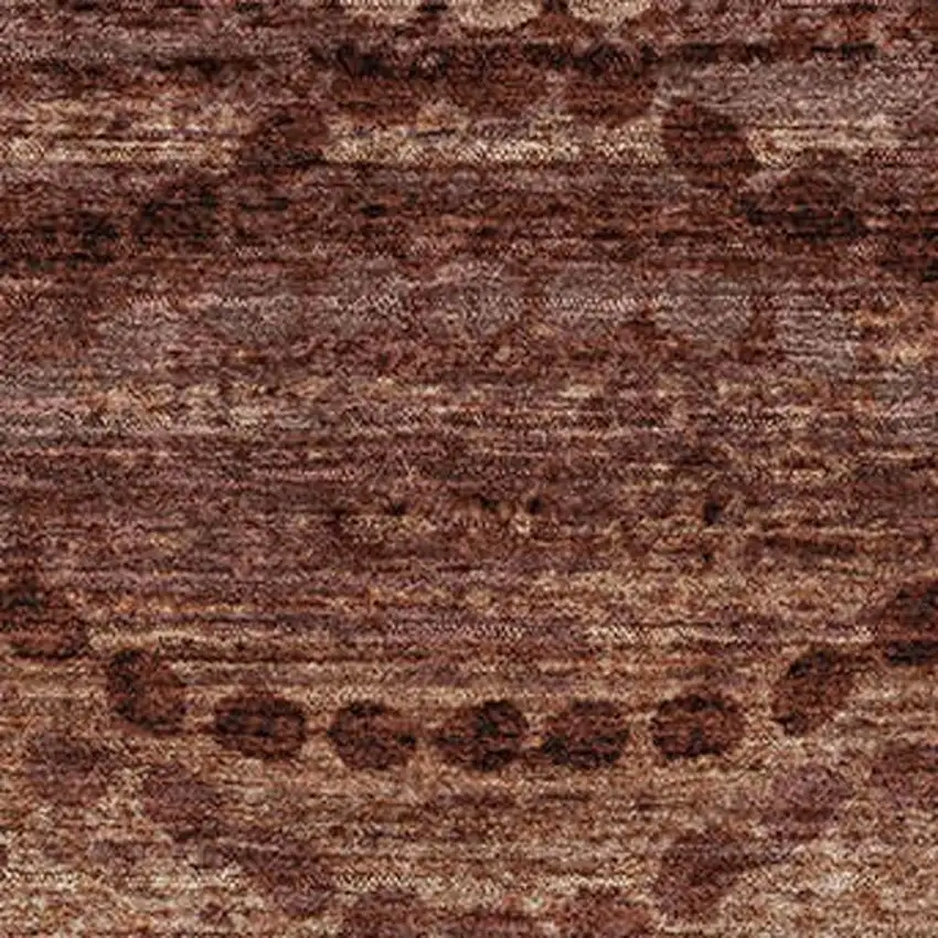 Rust And Copper Abstract Geometric Washable Area Rug With UV Protection Photo 3