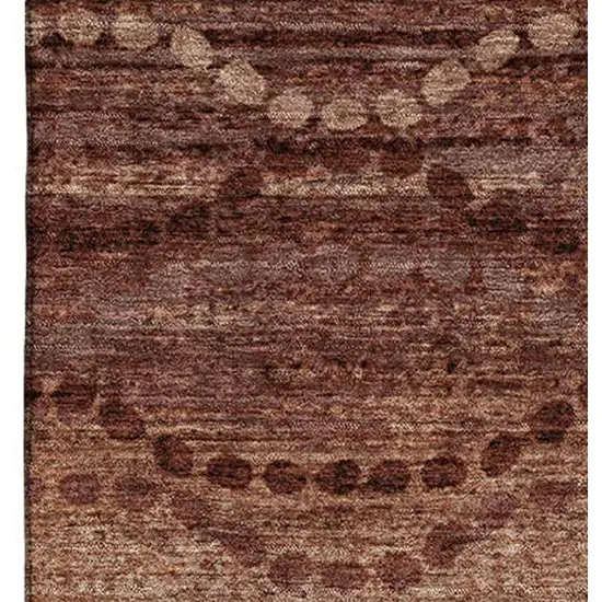 Rust And Copper Abstract Geometric Washable Area Rug With UV Protection Photo 4