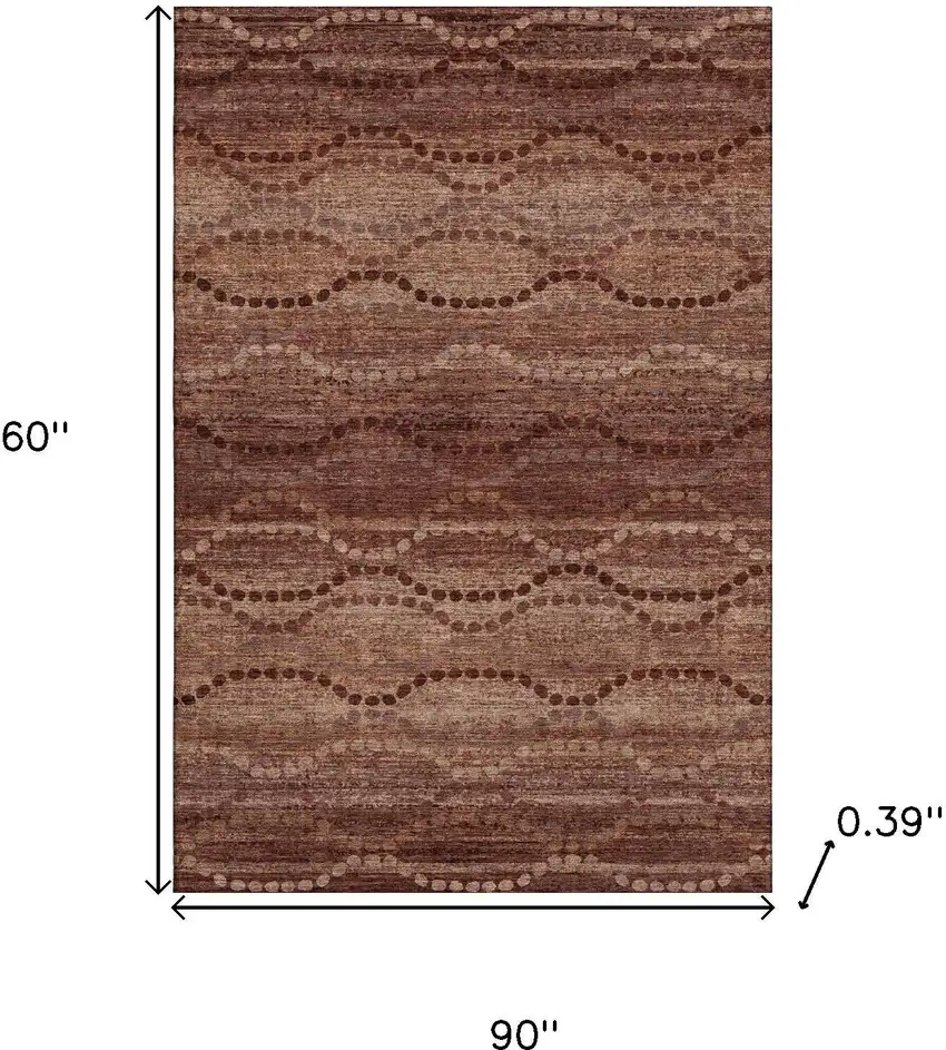 Rust And Copper Abstract Geometric Washable Area Rug With UV Protection Photo 8