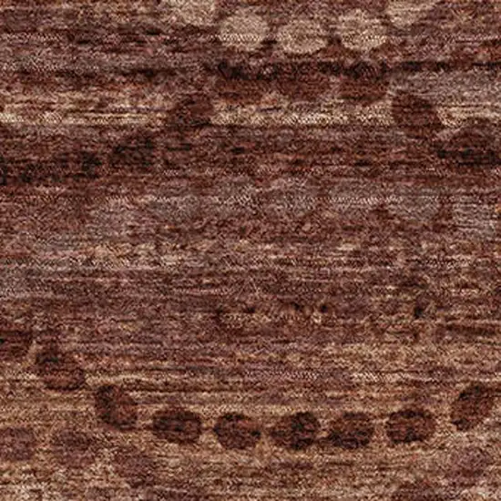 Rust And Copper Abstract Geometric Washable Area Rug With UV Protection Photo 3