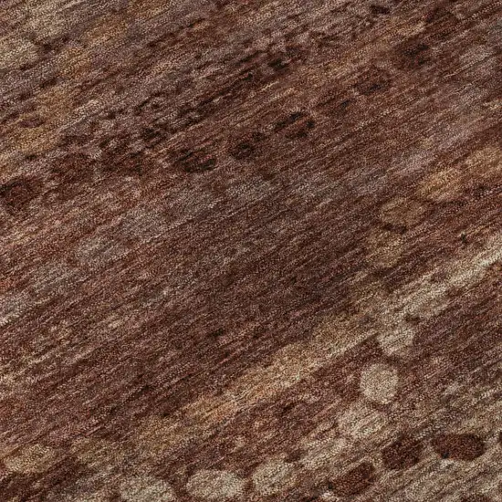 Rust And Copper Abstract Geometric Washable Area Rug With UV Protection Photo 7