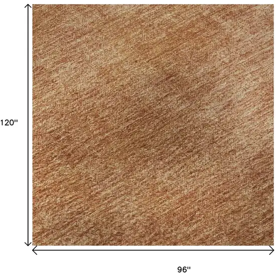 Rust And Copper Abstract Washable Area Rug With UV Protection Photo 9