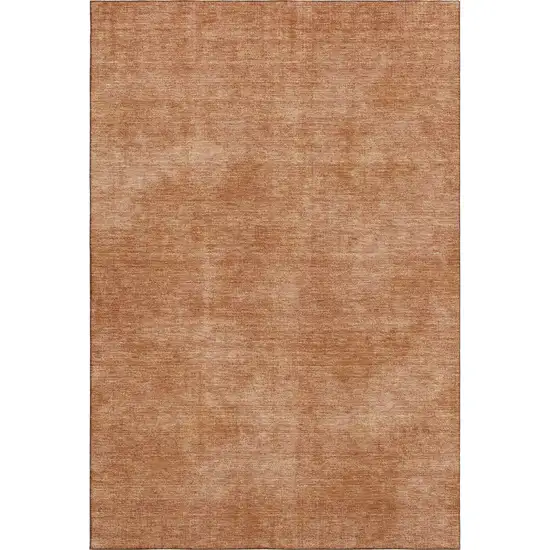 Rust And Copper Abstract Washable Area Rug With UV Protection Photo 5