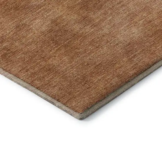 Rust And Copper Abstract Washable Area Rug With UV Protection Photo 7