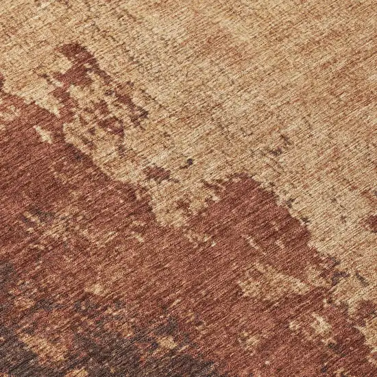 Rust And Copper Abstract Washable Indoor Outdoor Area Rug Photo 8