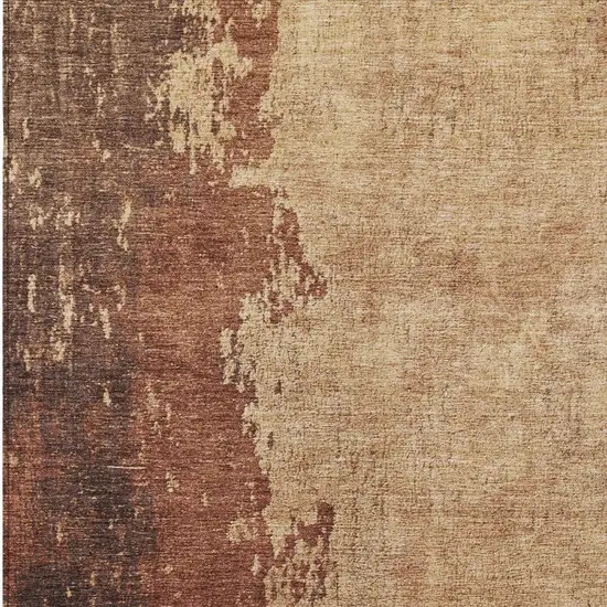 Rust And Copper Abstract Washable Indoor Outdoor Area Rug Photo 9
