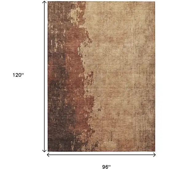 Rust And Copper Abstract Washable Indoor Outdoor Area Rug Photo 3