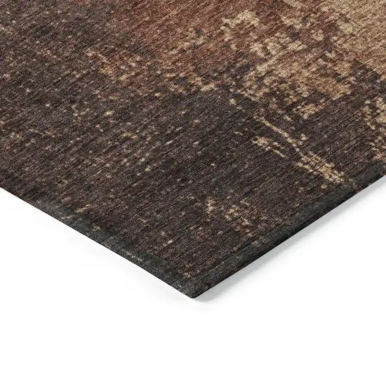 Rust And Copper Abstract Washable Indoor Outdoor Area Rug Photo 9