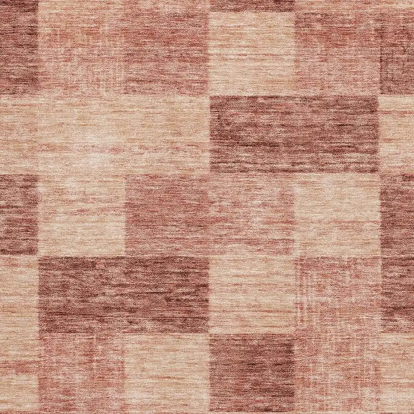 Rust And Copper Geometric Washable Area Rug With UV Protection Photo 4