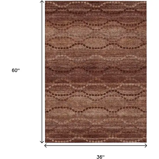 Rust And Copper Ogee Washable Indoor Outdoor Area Rug Photo 9