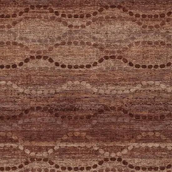 Rust And Copper Ogee Washable Indoor Outdoor Area Rug Photo 7