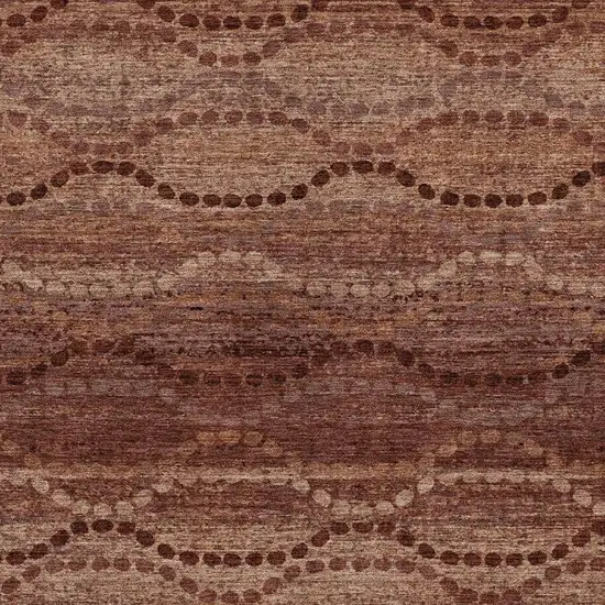 Rust And Copper Ogee Washable Indoor Outdoor Area Rug Photo 3