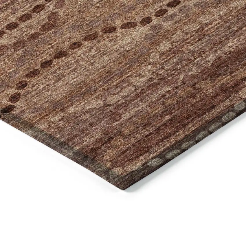 Rust And Copper Ogee Washable Indoor Outdoor Area Rug Photo 6