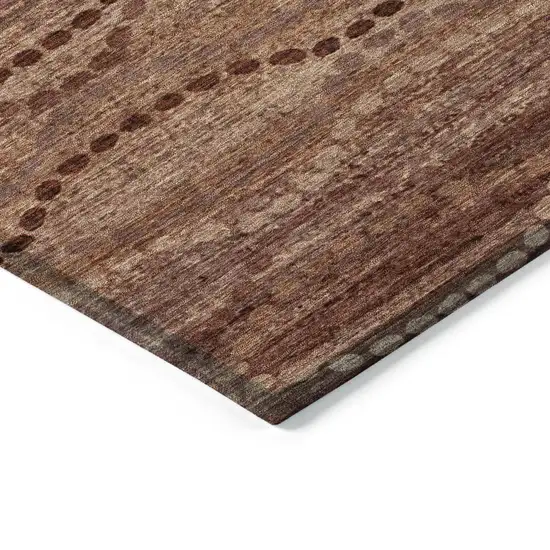 Rust And Copper Ogee Washable Indoor Outdoor Area Rug Photo 6