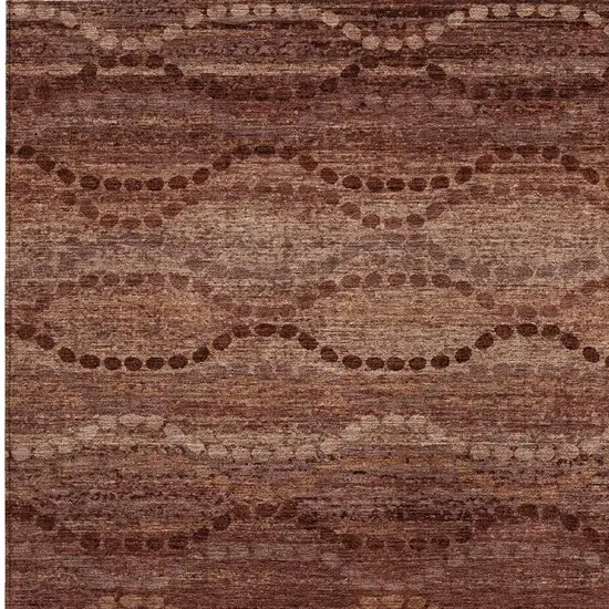 Rust And Copper Ogee Washable Indoor Outdoor Area Rug Photo 3