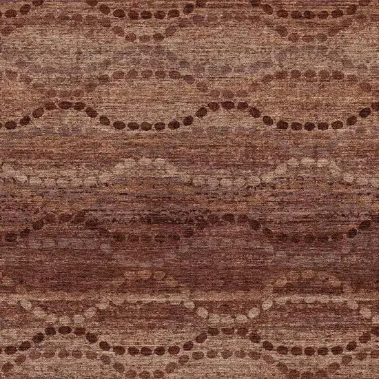 Rust And Copper Ogee Washable Indoor Outdoor Area Rug Photo 3