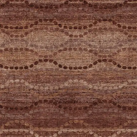 Rust And Copper Ogee Washable Indoor Outdoor Area Rug Photo 6