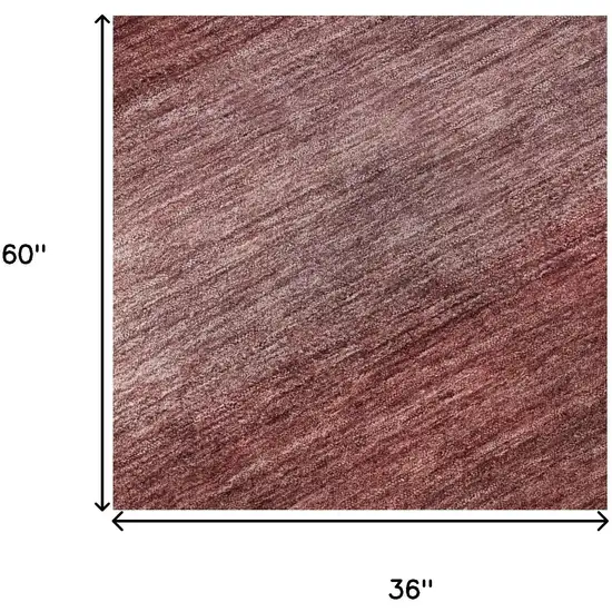 Rust And Coral Striped Washable Area Rug With UV Protection Photo 9