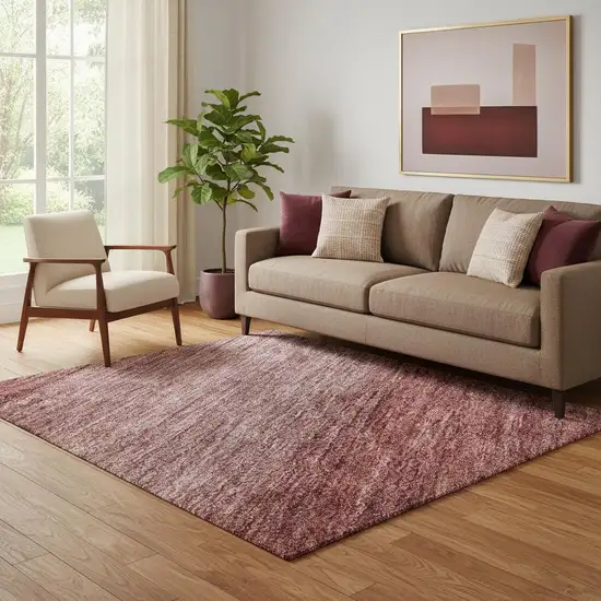 Rust And Coral Striped Washable Area Rug With UV Protection Photo 2