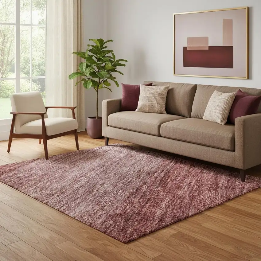 Rust And Coral Striped Washable Area Rug With UV Protection Photo 2