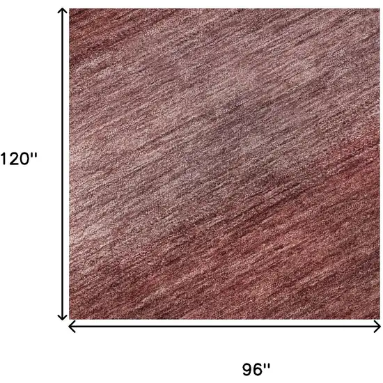 Rust And Coral Striped Washable Area Rug With UV Protection Photo 9