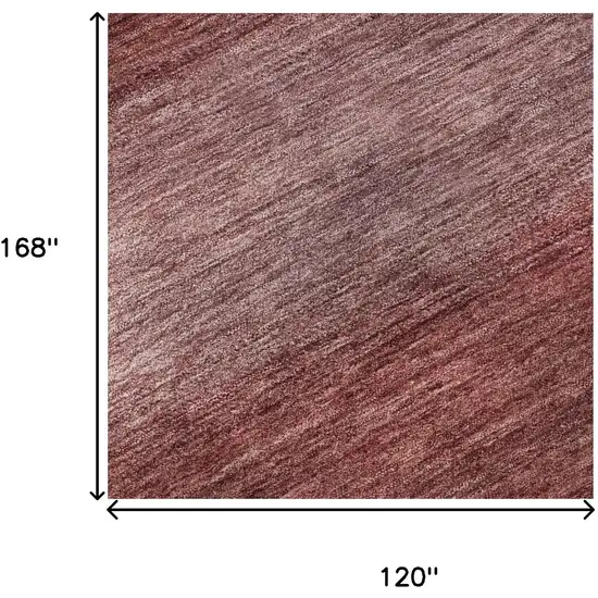 Rust And Coral Striped Washable Area Rug With UV Protection Photo 9