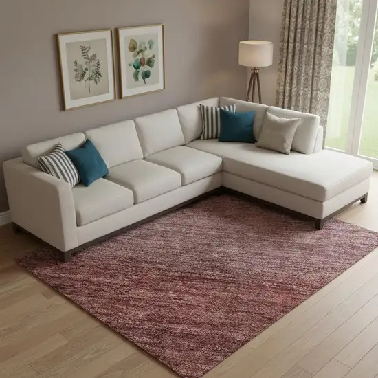 Rust And Coral Striped Washable Area Rug With UV Protection Photo 2