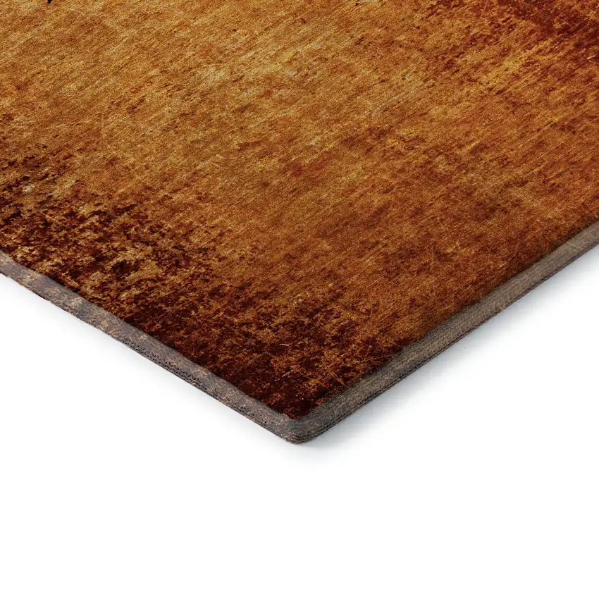 Rust And Gray Abstract Washable Area Rug With UV Protection Photo 7