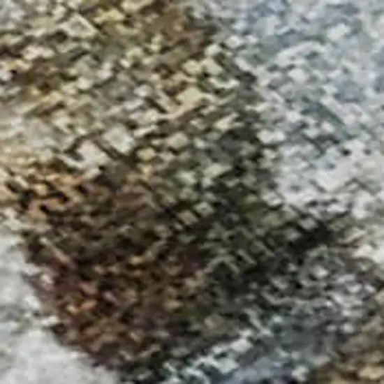 Rust And Gray Abstract Washable Area Rug With UV Protection Photo 3