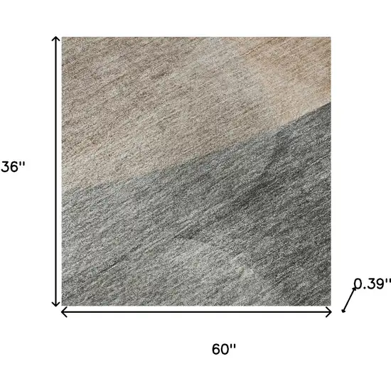 Rust And Gray Abstract Washable Area Rug With UV Protection Photo 7