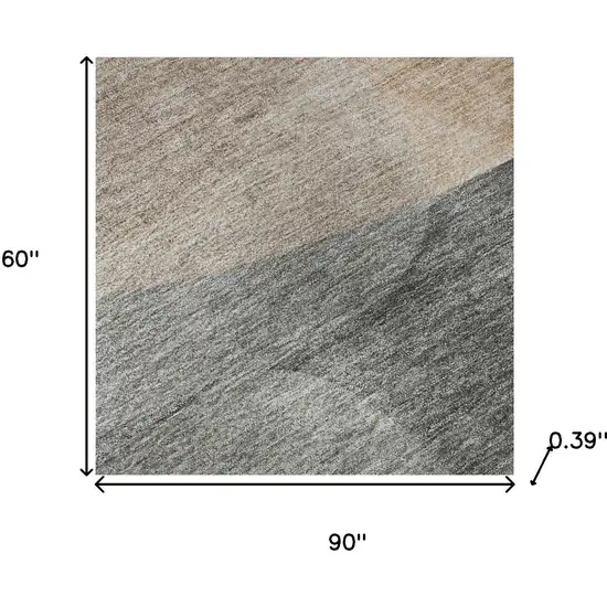 Rust And Gray Abstract Washable Area Rug With UV Protection Photo 8