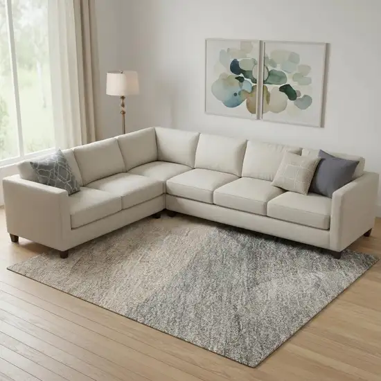 Rust And Gray Abstract Washable Area Rug With UV Protection Photo 2